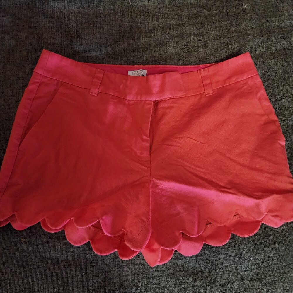 J crew ladies linen shorts. Coral size 4